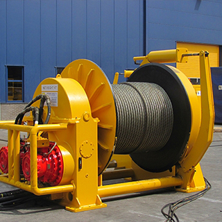 80T Drum Winch with steel wire rope